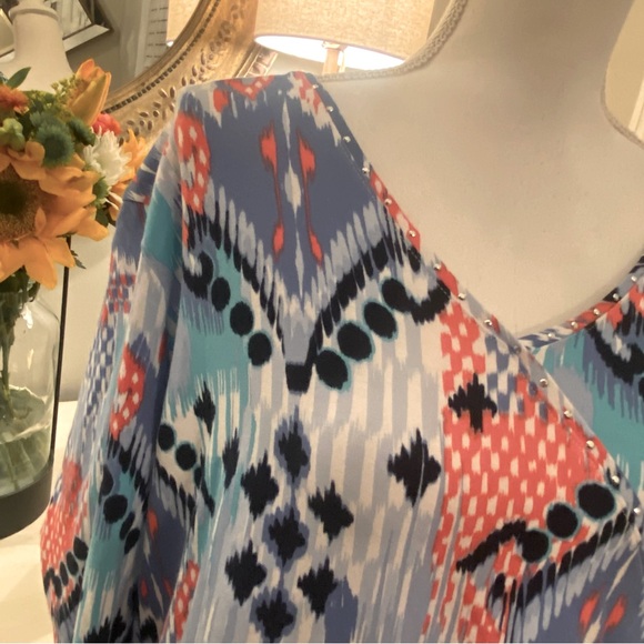 2/$20 RUBY RD. Colorful Women's Top Shirt XL - Picture 3 of 6